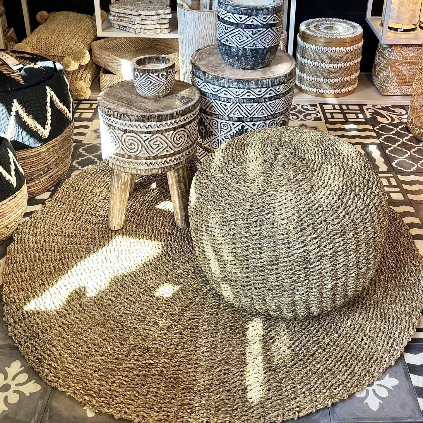 Kleed seagrass Ø120cm naturel