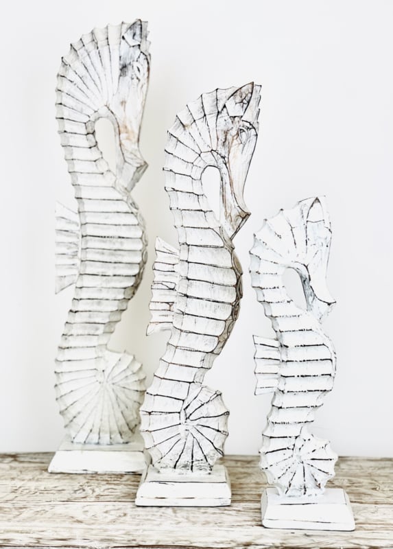 Wooden hand-carved seahorse