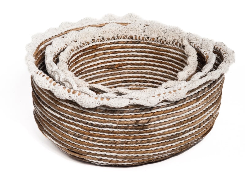 Mand boho met katoen gehaakte randje
