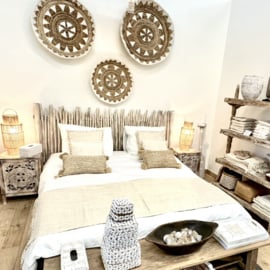 Wandmand Tali naturel wit bananenblad/touw naturel wit