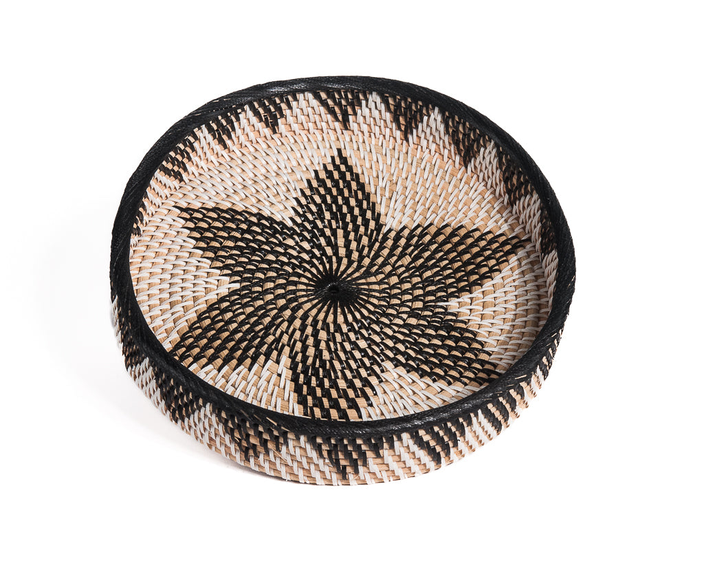 Rotan dienbladen Baki rond