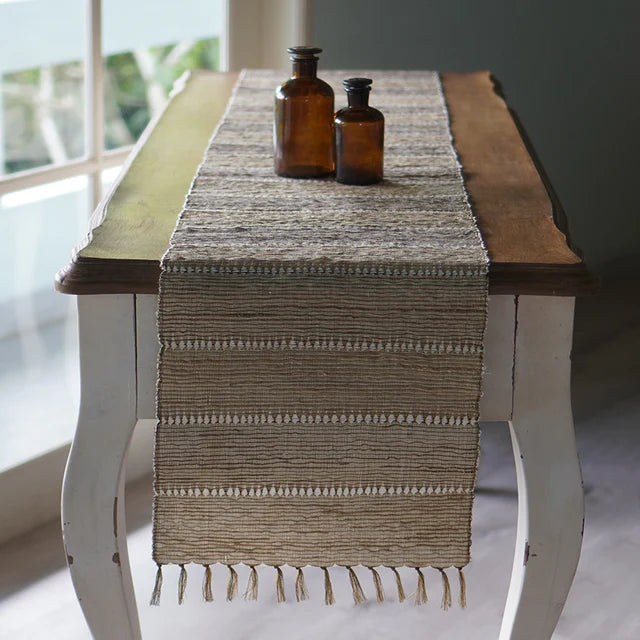 Vetiver table runner turquoise / natural 200/35cm