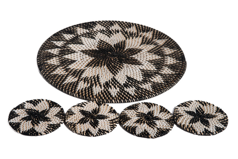 Rotan onderzetters setje