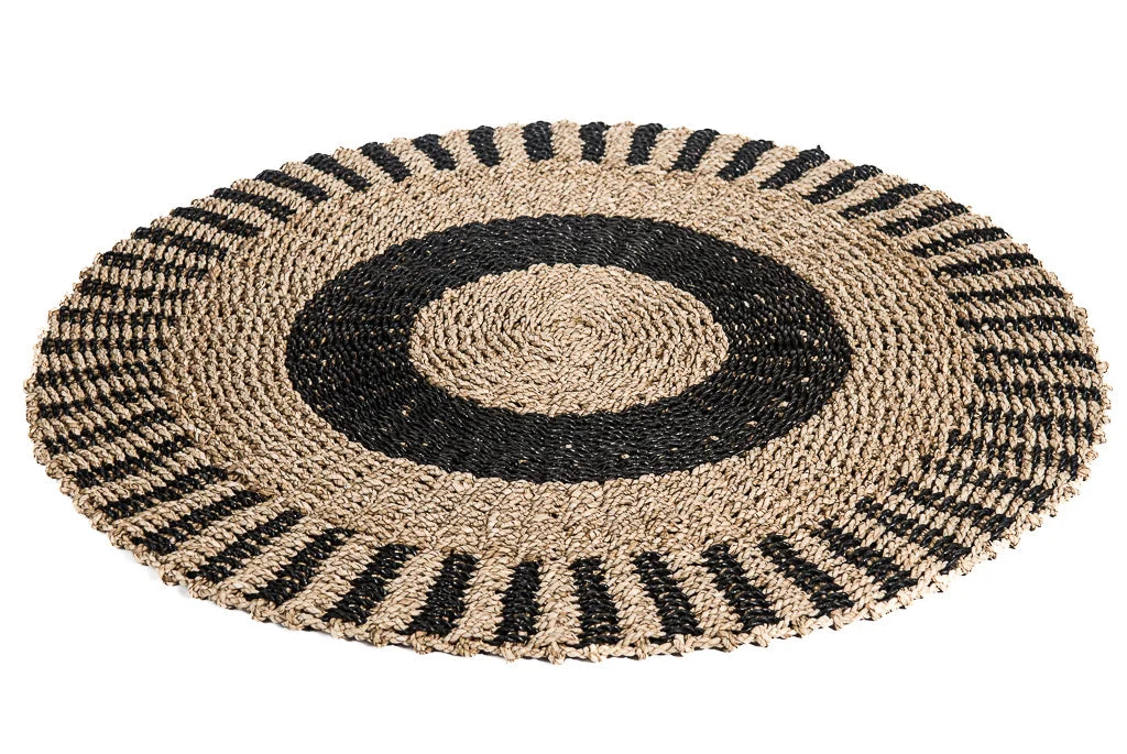 Kleed seagrass Ø150cm naturel/zwart
