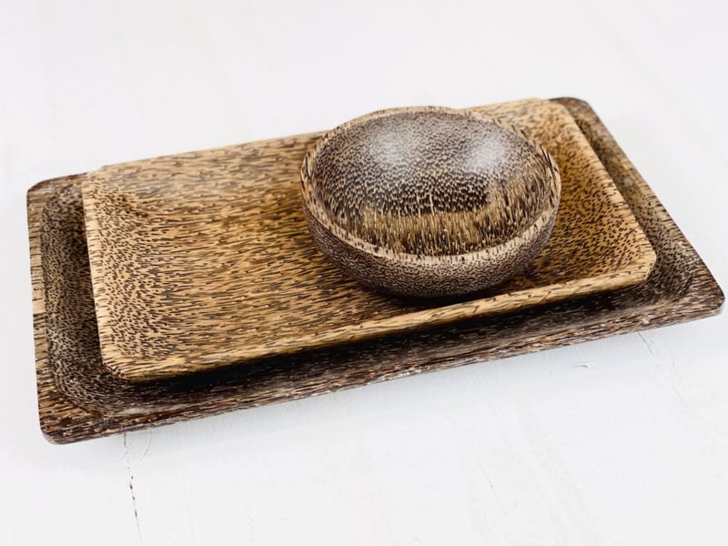 Coconut wood bowl rectangular 15x25cm