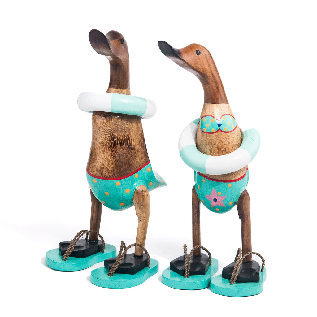 Wooden duck set - swimwear with slippers