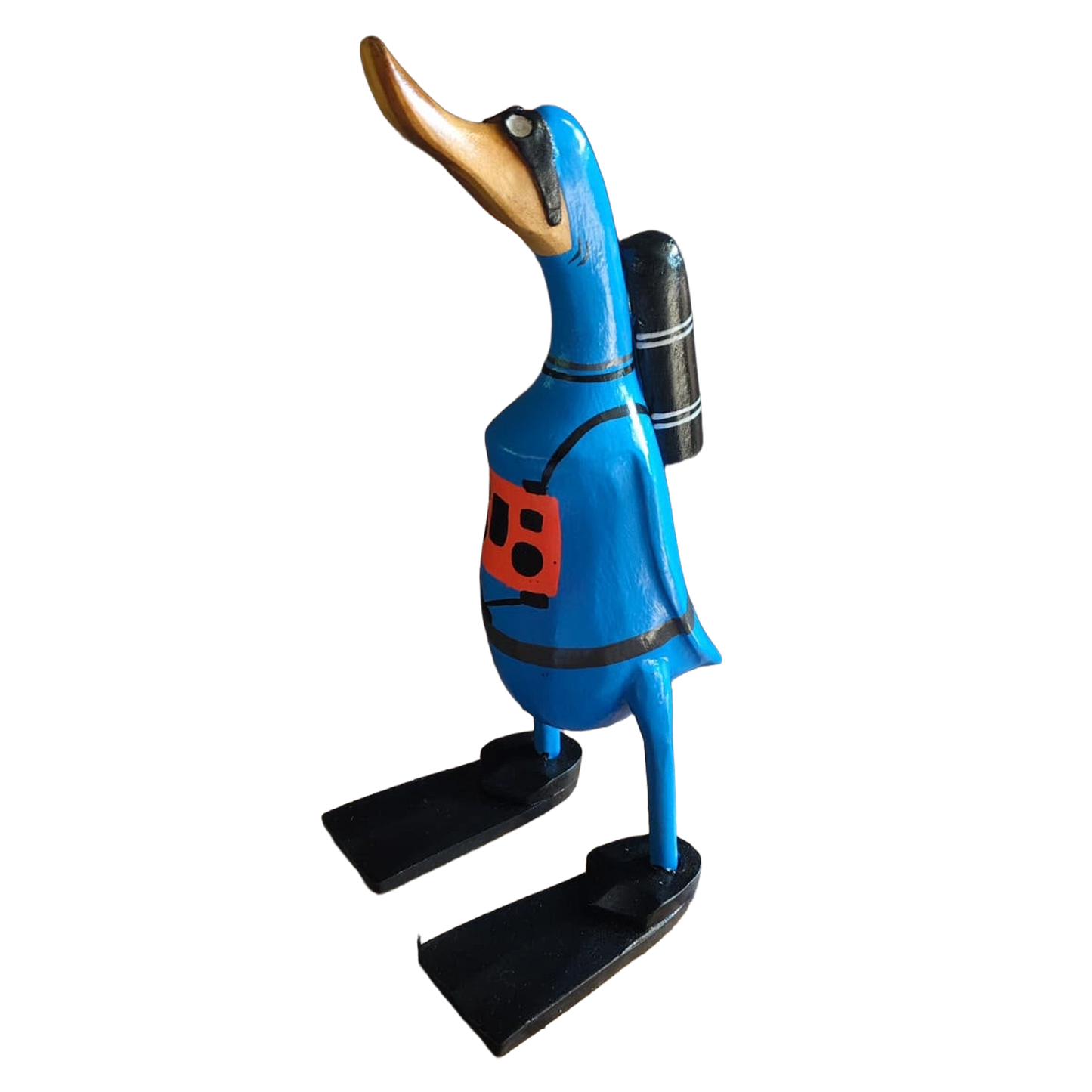 Houten eend - scuba diver