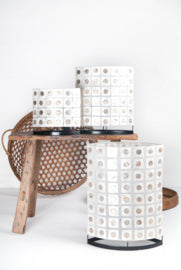 Capiz shell table lamp golden circle