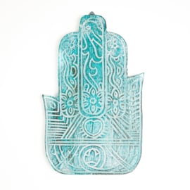 Wooden hand-carved hand Fatima 30cm