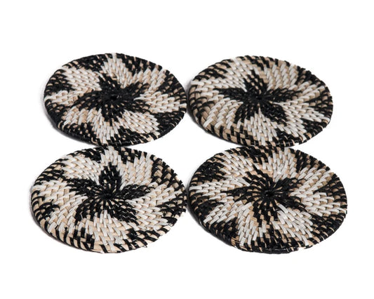 Rattan-Untersetzer-Set