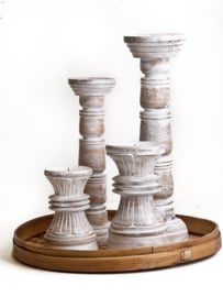 Rundes Tablett aus natürlichem Bambus