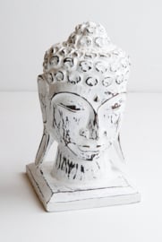 Houten handgesneden buddha hoofd in div. kleuren