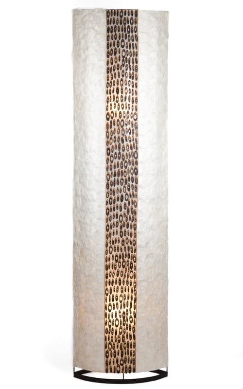 Capiz vloerlamp schelpenlamp ovaal 160cm bamboe wit