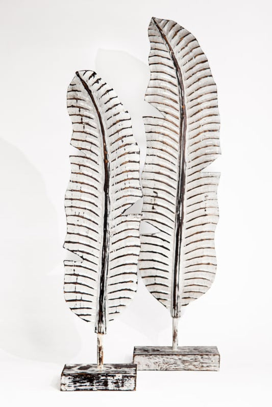 Houten decoratie blad handgesneden