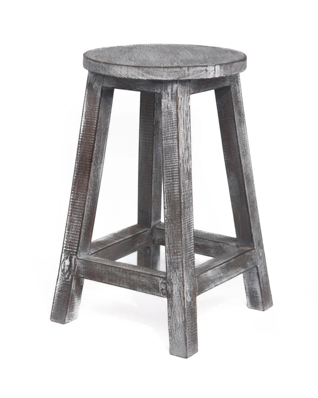 Holzhocker, grau gewaschen