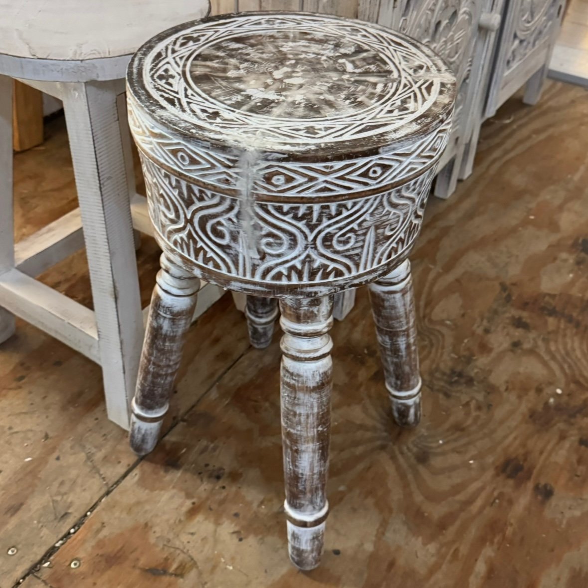 Houten krukje Borneo