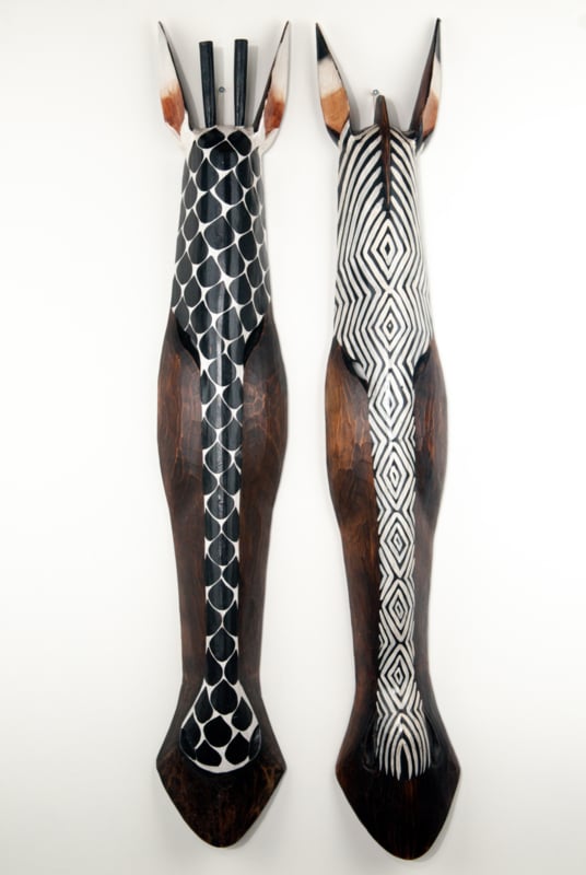 Houten masker giraffe Large 100cm