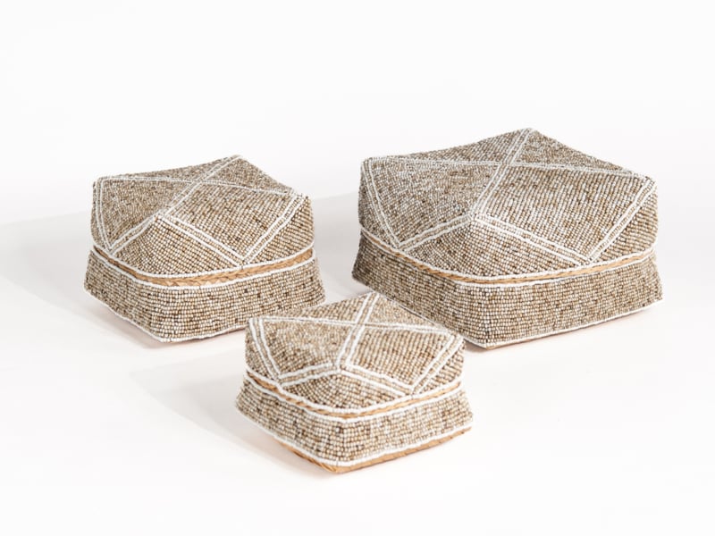 Set offermanden kraaltjes laag model crème/wit