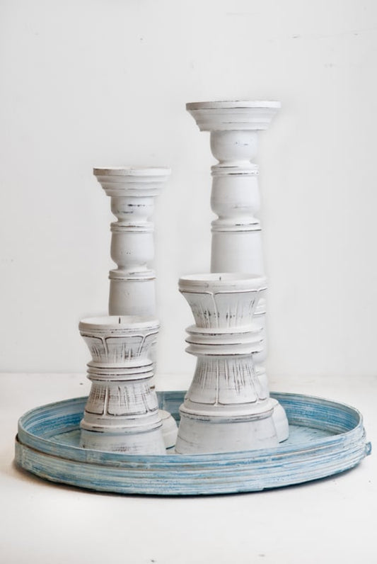 Candlesticks old white