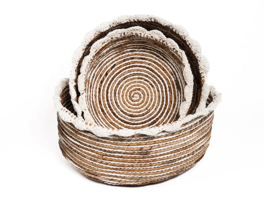 Mand boho met katoen gehaakte randje