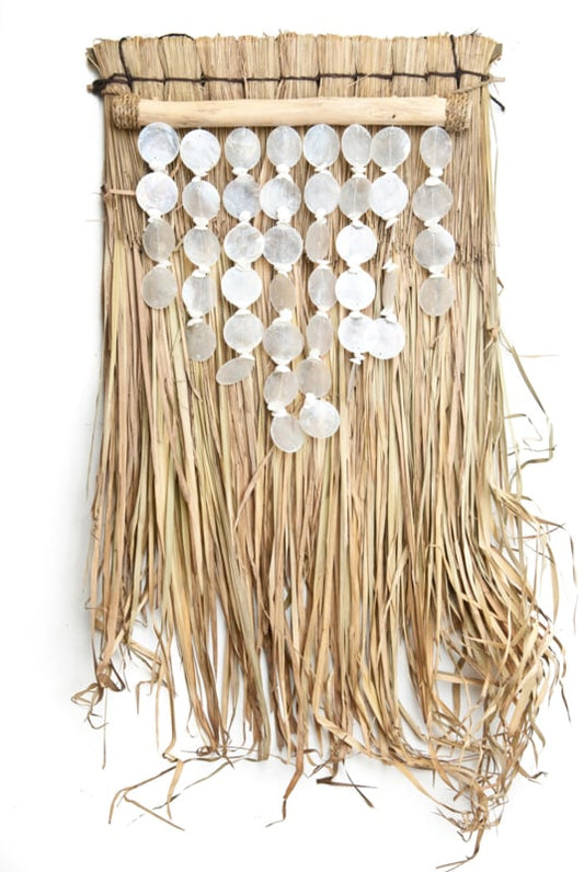 Decoratie mat Alang Alang gras + platte windgong