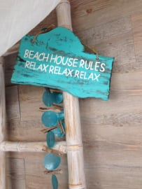 Coffeewood wooden text signs turquoise