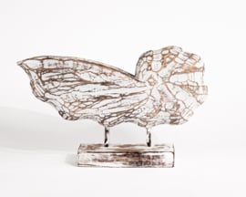 XL wooden Nautilus shell on foot in natural or turquoise