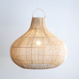 Hanglamp XXL Bandung Natural Rotan, laag model.  Ø80 cm / 65cm hoog