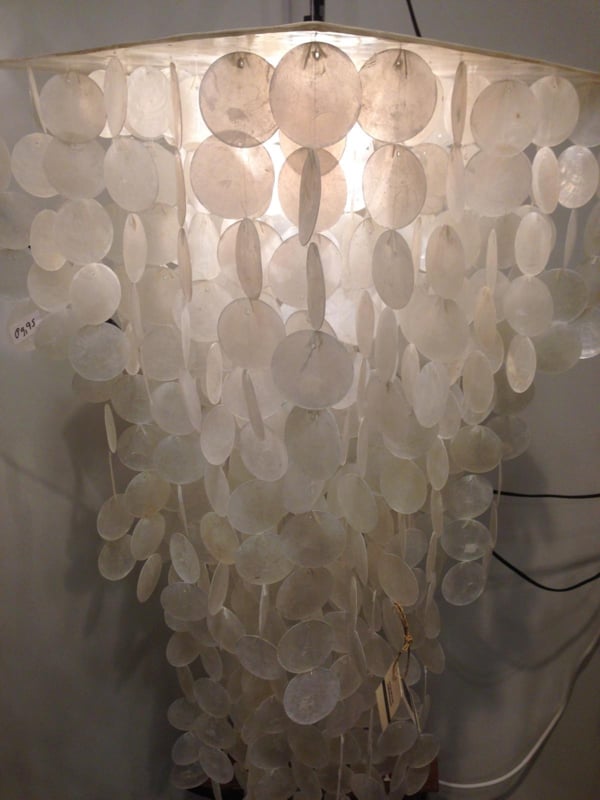 Capiz shell pendant lamp Medium 40x40x60cm white