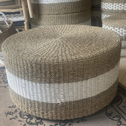 XL seagrass koffietafel/bijzetafel 100 cm diameter