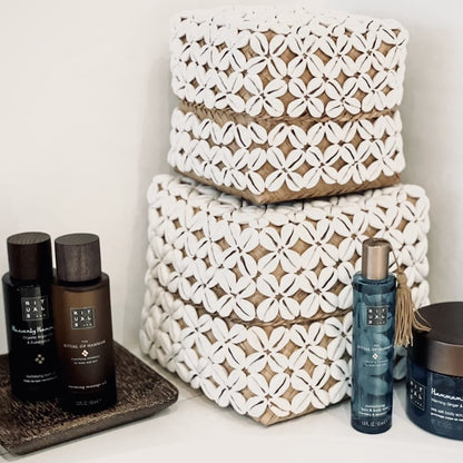 Offermand schelpjes wit/natural