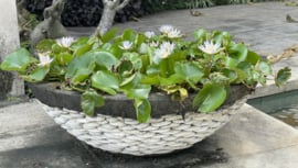 Stapelstenen schaal 60 doorsnede in wit/grijze banen