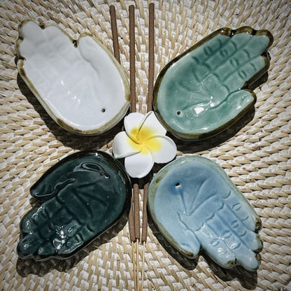 Aardewerk wierookhoudertje handje Fatima