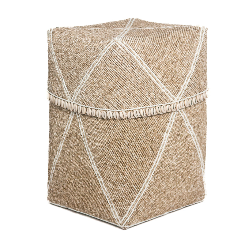 XXL hoge offermand kraaltjes / schelpjes crème/wit