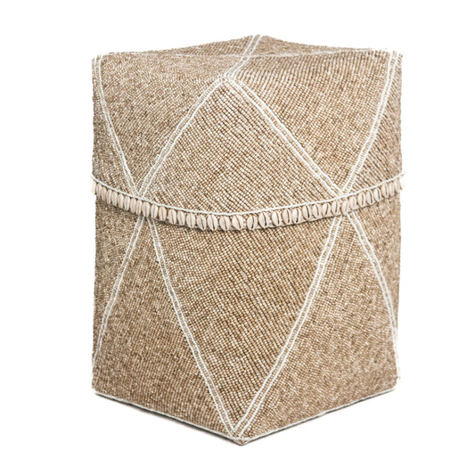 XXL hoge offermand kraaltjes / schelpjes crème/wit