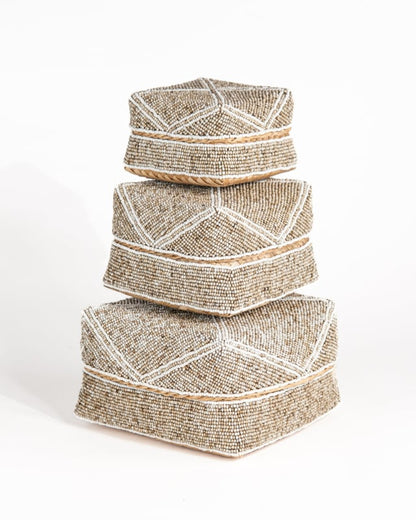 Set offermanden kraaltjes laag model crème/wit