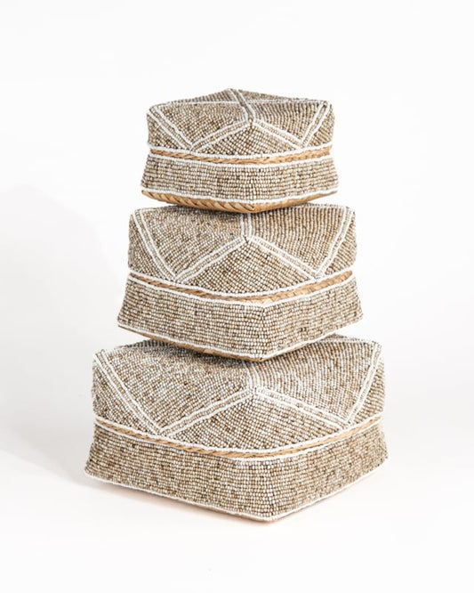 Set offermanden kraaltjes laag model crème/wit