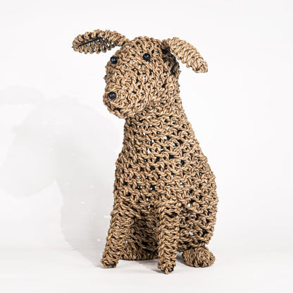 Sitzender Seilhund, groß, 50 cm