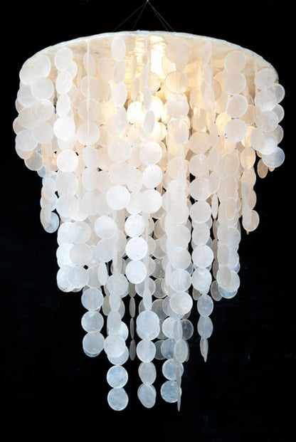 Capiz shell pendant lamp Large 60x80cm white