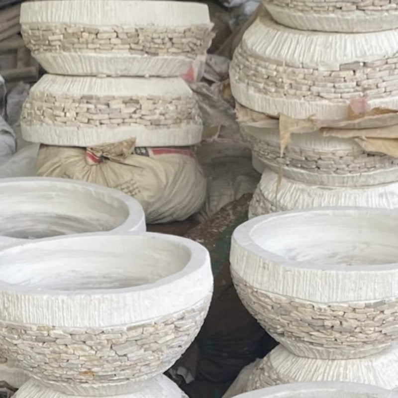 Stapelstenen schaal 15 hoog/40 doorsnede in wit