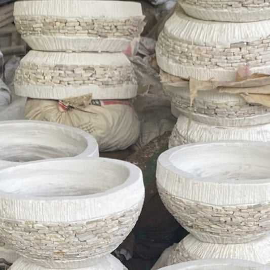 Stapelstenen schaal 15 hoog/40 doorsnede in wit