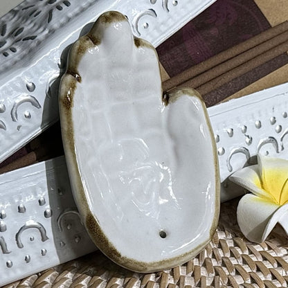 Aardewerk wierookhoudertje handje Fatima