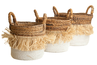Mand seagrass raffia wit