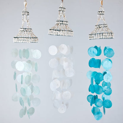 Wind chime capiz shell hat