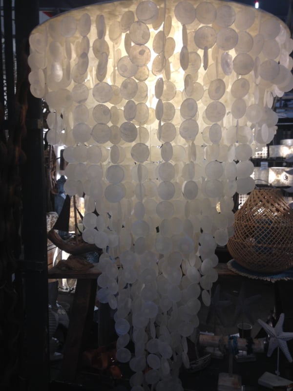 Capiz schelpen hanglamp XXL 80x120cm wit