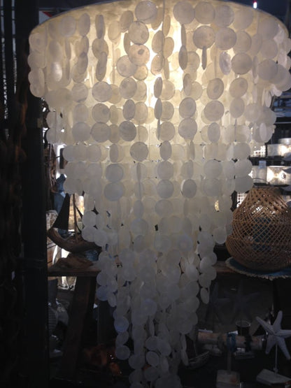 Capiz schelpen hanglamp XXL 80x120cm wit