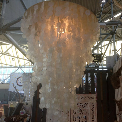 Capiz schelpen hanglamp XXL 80x120cm wit