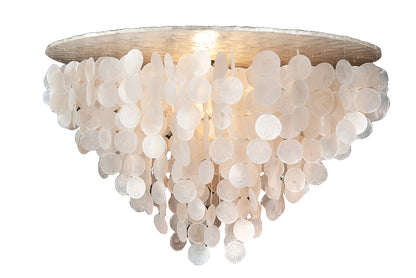 Capiz shell hanging lamp XL 80x50cm white