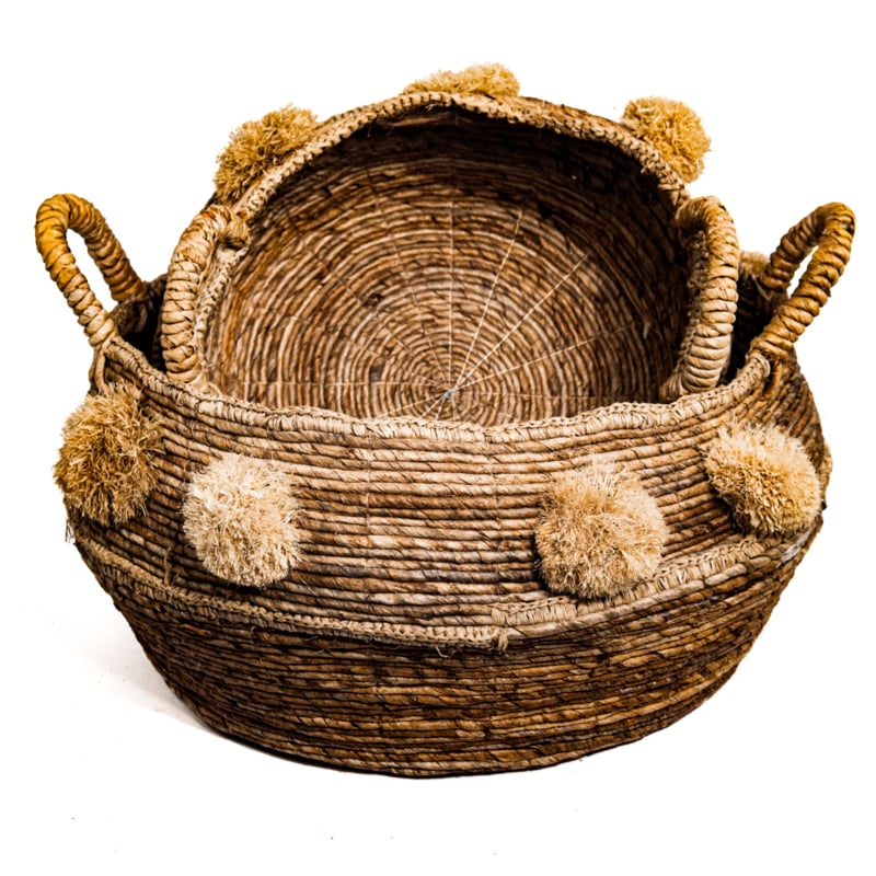 Mand naturel bananenblad met pompoenen in twee maten