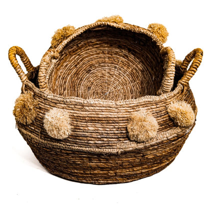 Mand naturel bananenblad met pompoenen in twee maten